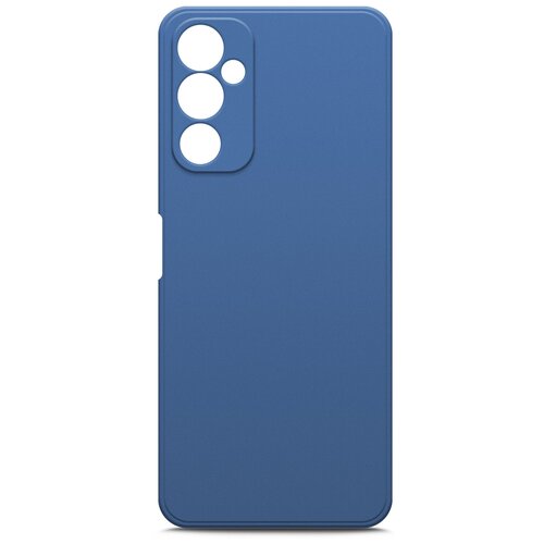 Чехол на Tecno Pova 4 (Техно Пова 4) синий силиконовый с защитной подкладкой из микрофибры Microfiber Case, Brozo