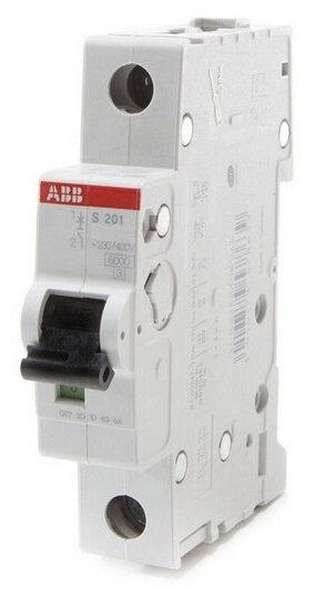 ABB S201 B10 Автоматический выключатель 1 полюсный 10А с хар.В 6кА-230V 2CDS251001R0105