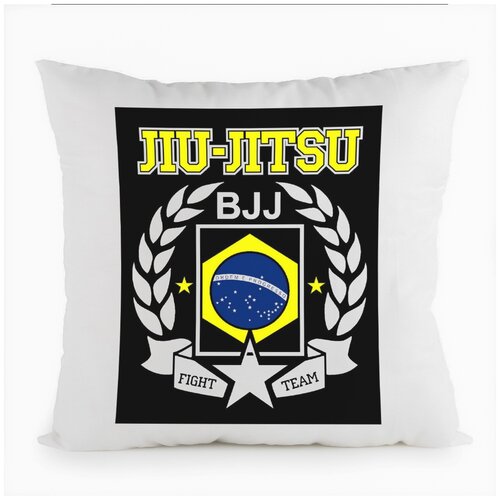 фото Подушка белая coolpodarok jiu jitsu (джиу джитсу),белая