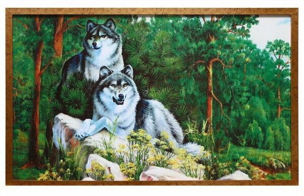 Картина "Волки" 66х106см