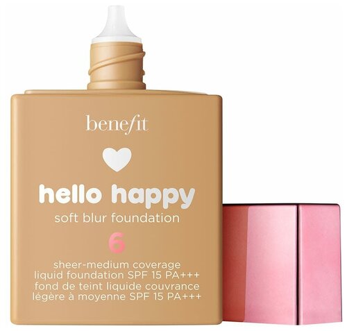 Benefit Тональный крем Hello Happy Soft Blur Foundation, SPF 15, 30 мл, оттенок: 06 medium warm