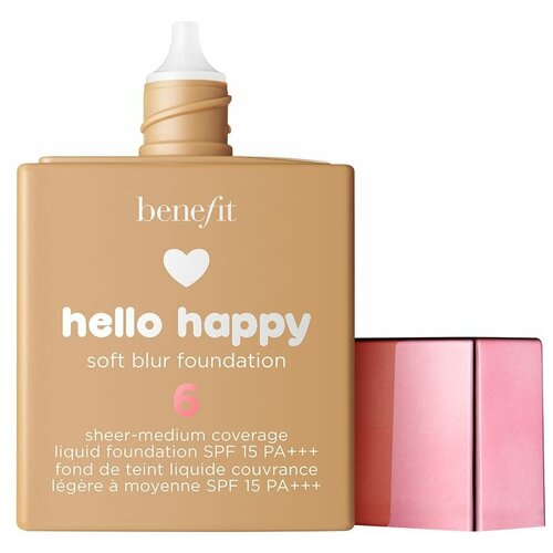 Benefit Тональный крем Hello Happy Soft Blur Foundation, SPF 15, 30 мл, оттенок: 06 medium warm