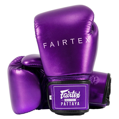 детские боксерские перчатки fairtex bgv1 red 8 унций Боксерские перчатки Fairtex BGV22 Metallic Purple (12 унций)