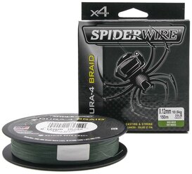 "Плетеная леска Spiderwire Dura4 Braid Темно-зеленая 150m 0,12m Mgrn"