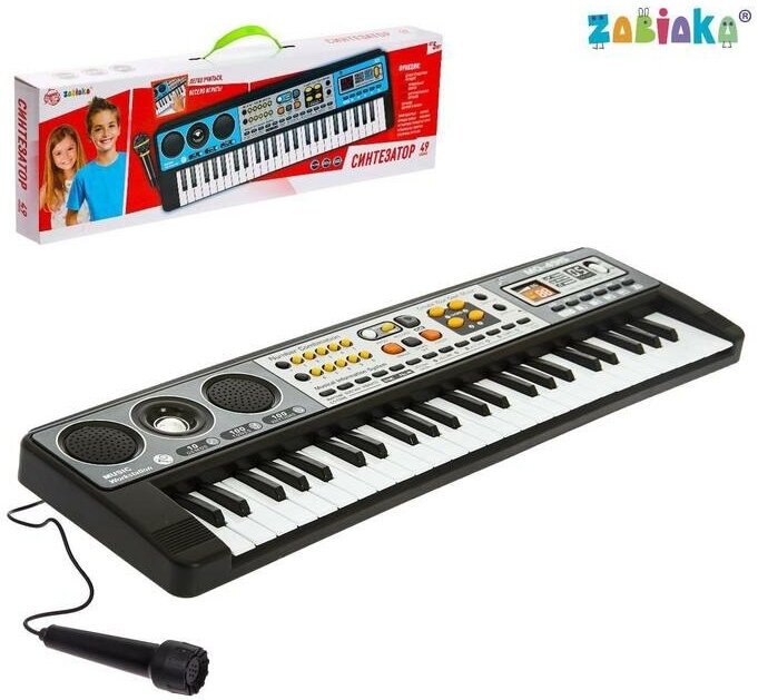 ZABIAKA Синтезатор «Музыкальный взрыв», 49 клавиш, работает сети и от батареек