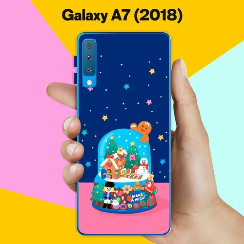Силиконовый чехол на Samsung Galaxy A7 (2018) Новогодний подарок / для Самсунг Галакси А7 2018