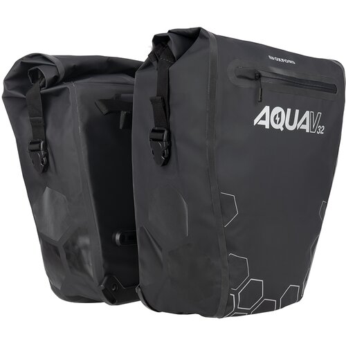 фото Набор велосумок oxford на багажник aqua v 32 double pannier bag, черный, 2 шт., 32 л