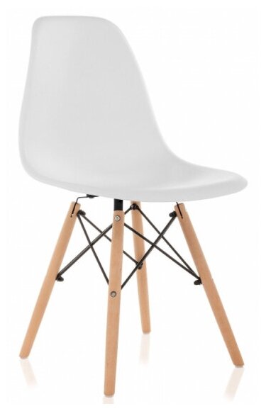 Стул обеденный WOODVILLE деревянный Eames PC-015 белый