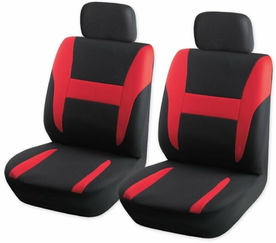 Чехлы на передние сиденья (рубашка) с подголовником, черно-красный 4пр. ARNEZI A0508001