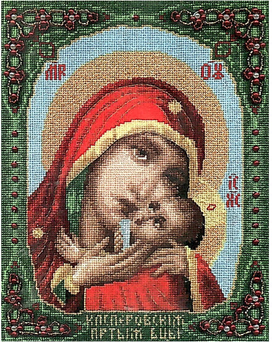 Набор для вышивания крестом Чаривна мить икона Образ Пресвятой Богородицы Касперовская, 18,5*23см
