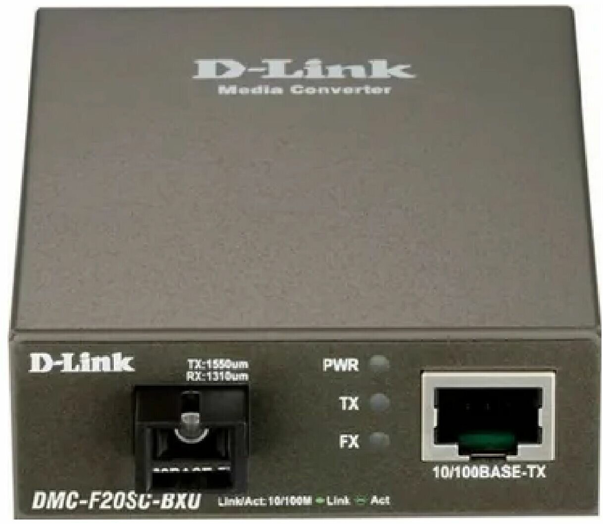 Трансивер D-Link DMC-F20SC-BXD WDM Media Converter 100Base-TX to 100Base-FX SC Single-mode TX: 1550nm; RX: 1310nm 20KM Stand-alone