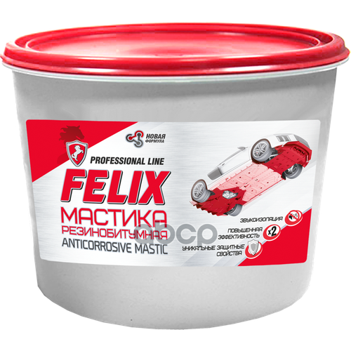 Felix Мастика Резино-Битумная (Ведро Пэ 2 Кг) Felix арт. 411040081 мастика полимерно битумная felix 650 мл