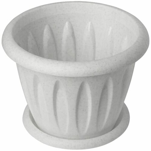 Горшок для цветов, 0,9 л, с поддоном, диаметр 14 см, набор 3 шт.