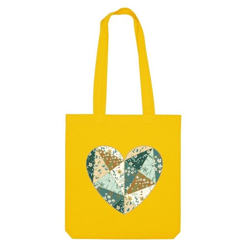 Сумка шоппер Us Basic, желтый сумка лоскутное сердце зеленый