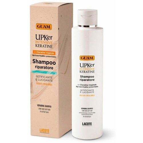 Шампунь Guam UPKer Intensive Keratin Шампунь для волос восстанавливающий с Кератином, Shampoo Riparatore, 200 мл guam upker intensive keratine repairing shampoo