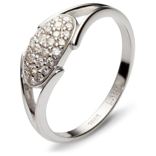 фото Эстет кольцо с 26 бриллиантами из белого золота л2к628621, размер 18.5