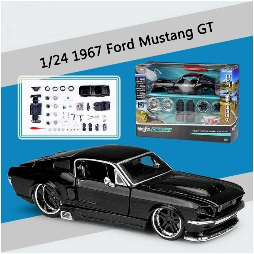 Сборная модель автомобиля Ford Mustang GT 1967, металл 1:24 Maisto