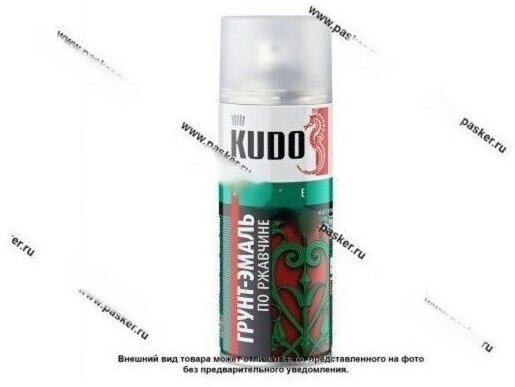 грунт-эмаль аэрозольная KUDO по ржавчине 520мл RAL9005 черная, арт.KU-319005 - фото №4