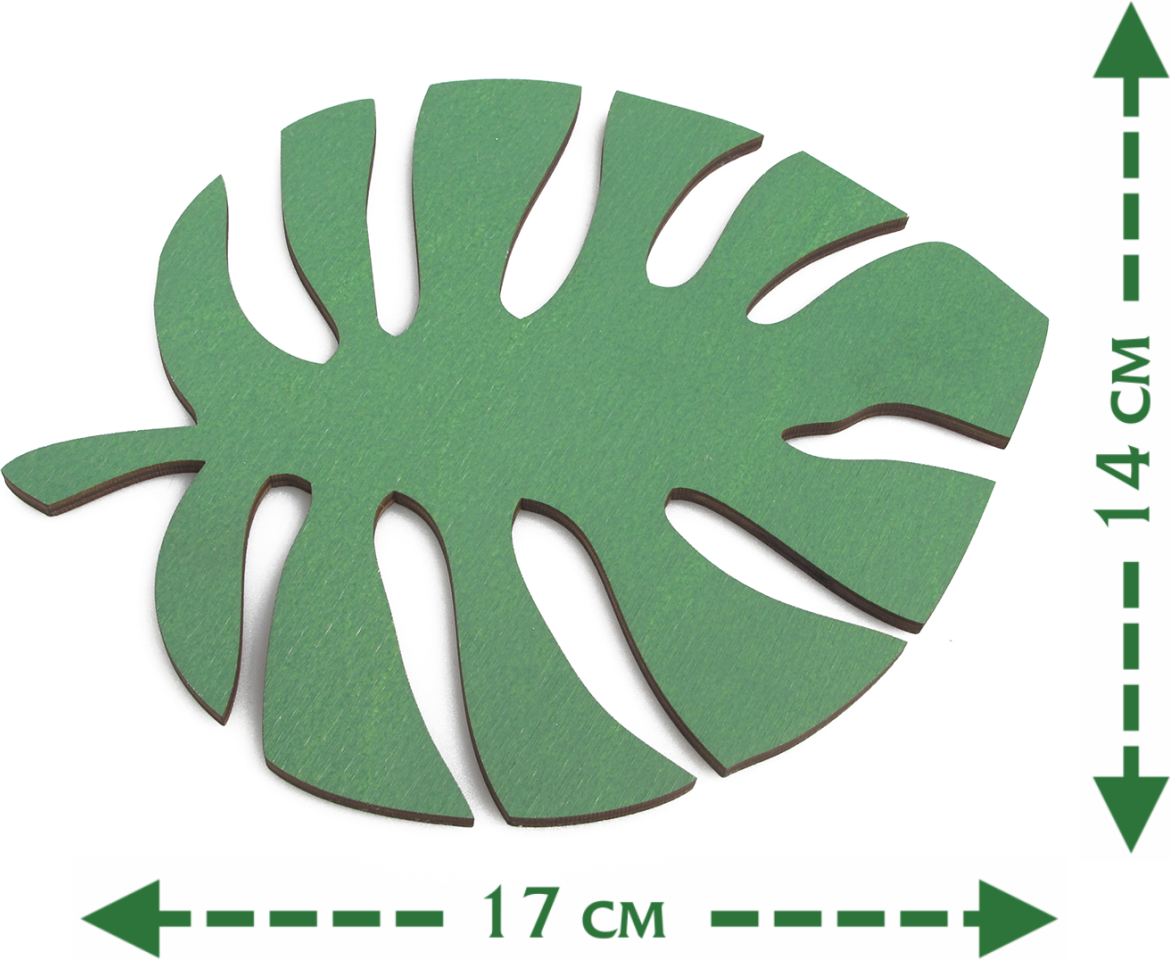 Подставка под горячее VERON Монстера 16,5 x 13,5 см Зеленая