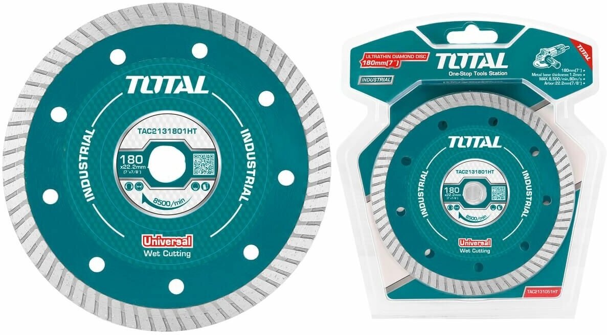 Диск Ультратонкий алмазный TOTAL TAC2131801HT 180мм x 08мм