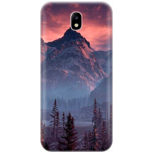 фото Re:pa накладка transparent для samsung galaxy j7 (2017) с принтом "лес, горы, зарево"