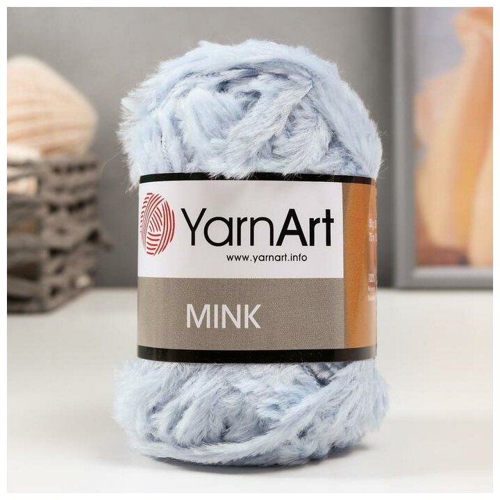 YarnArt Пряжа "Mink" 100% полиамид 75м/50гр (351 голубой)