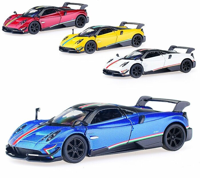 Металлическая машинка Kinsmart 1:38 2016 Pagani Huayra BC с принтом KT5400DF, инерционная / Микс