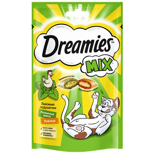 Лакомство Dreamies™ MIX для взрослых кошек, с мятой и курицей, 140г