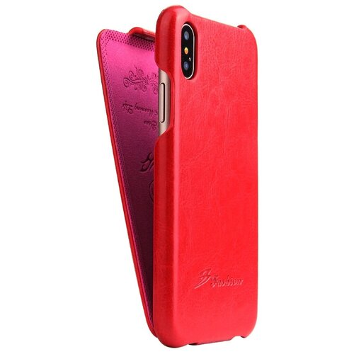 фото Чехол-флип mypads для iphone 7 4.7" (айфон 7) / iphone 8 вертикальный откидной красный из натуральной кожи prestige италия mypads