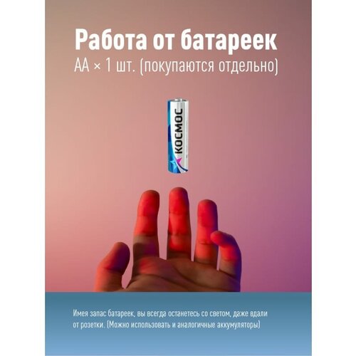 Фонарь ручной KOS105B 1ВтLED/с линзой/с зумом (1xAA) корпус алюминий/зажим для крепления космос
