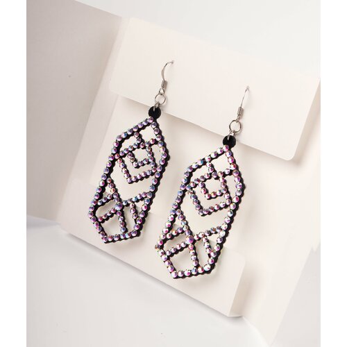 Серьги , стекло, мультиколор, черный