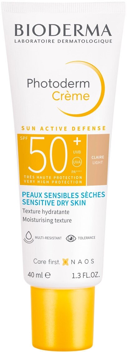 BIODERMA Солнцезащитный тональный крем SPF 50+, светлый оттенок, 40 мл