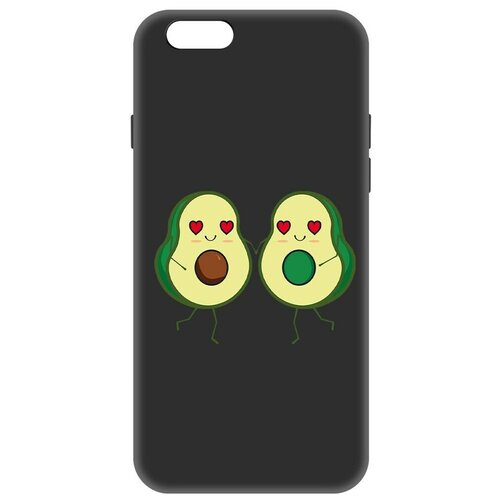 Чехол-накладка Krutoff Soft Case Авокадо Пара для iPhone 6/6s черный