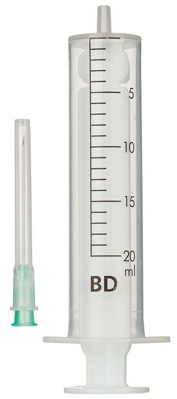 Шприц 2-комп. однораз. 20мл LS 21G(0,8х40) прил. 80шт/уп BD