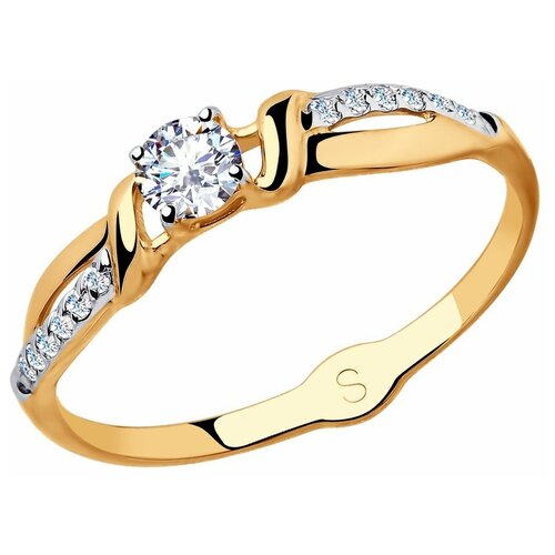 фото Sokolov кольцо из золота с фианитами 018127, размер 17