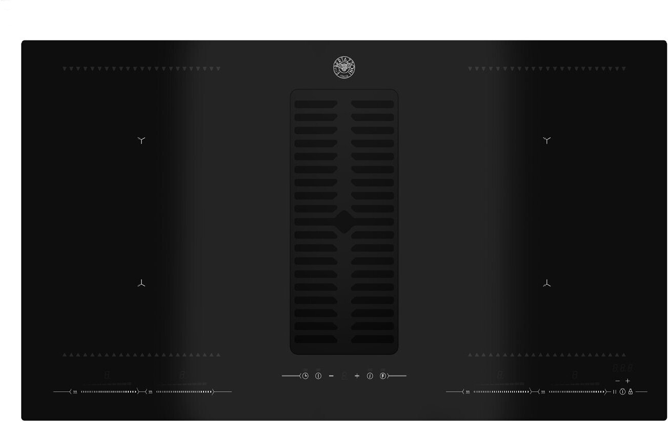 P904ICHNE Встраиваемая индукционная варочная панель Bertazzoni со встроенной вытяжкой, 90 см Черный