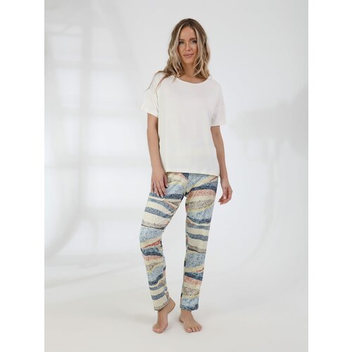 фото Пижама vitacci, футболка, брюки, короткий рукав, размер 46-48, белый