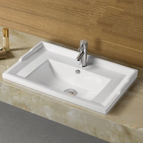 Изображение товара Раковина встраиваемая сверху в столешницу MELANA (F60) с бортиками