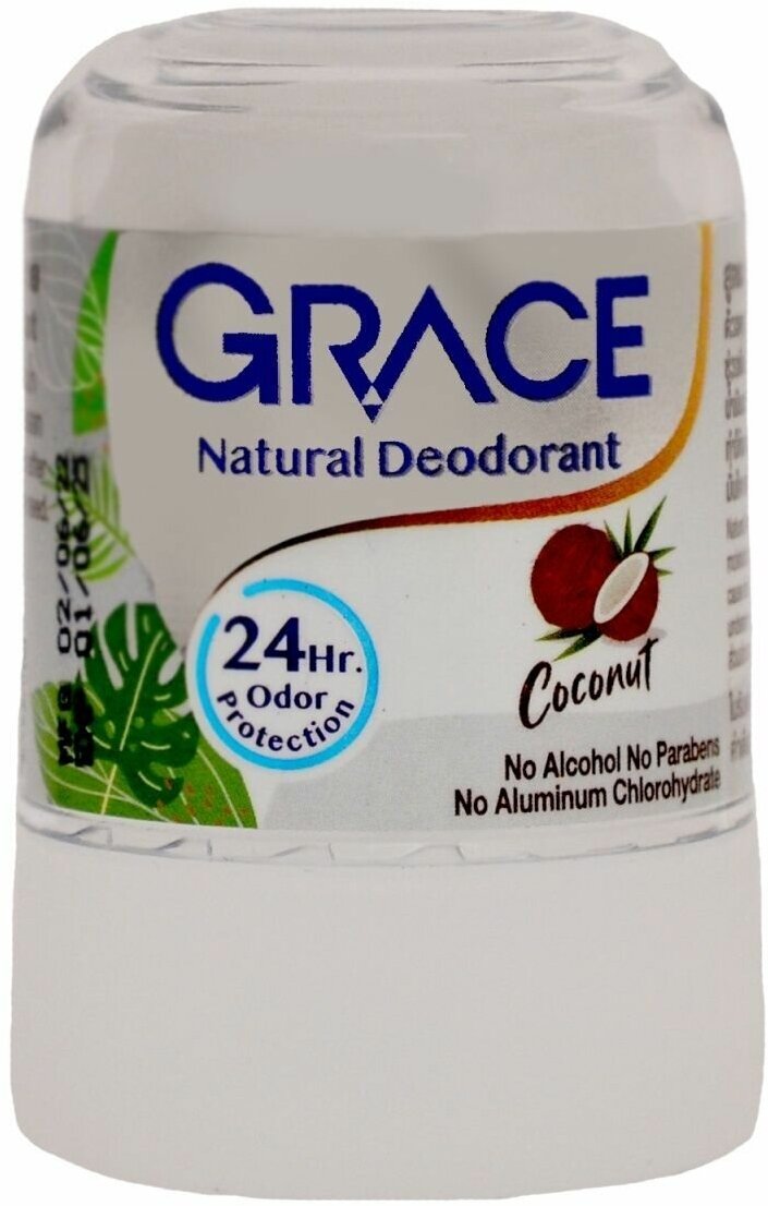 Дезодорант натуральный квасцовый Кокос Grace 50гр.