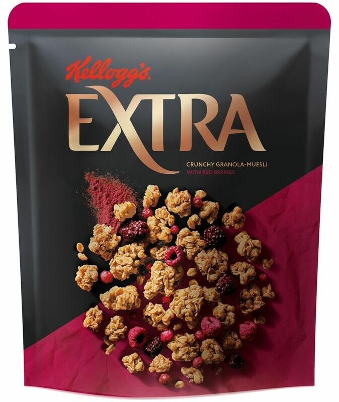 Мюсли Kelloggs Extra хрустящая гранола с орехами фруктами и ягодами 300г Утконос - фото №5
