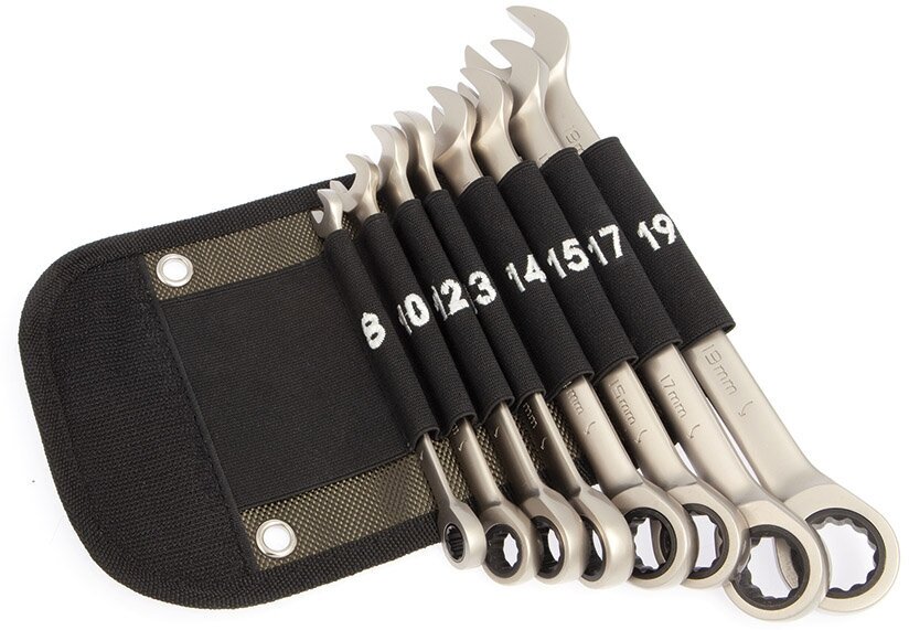 Набор ключей трещоточных комбинированных 8 шт, в фирменной сумке, Дело Техники, 515085