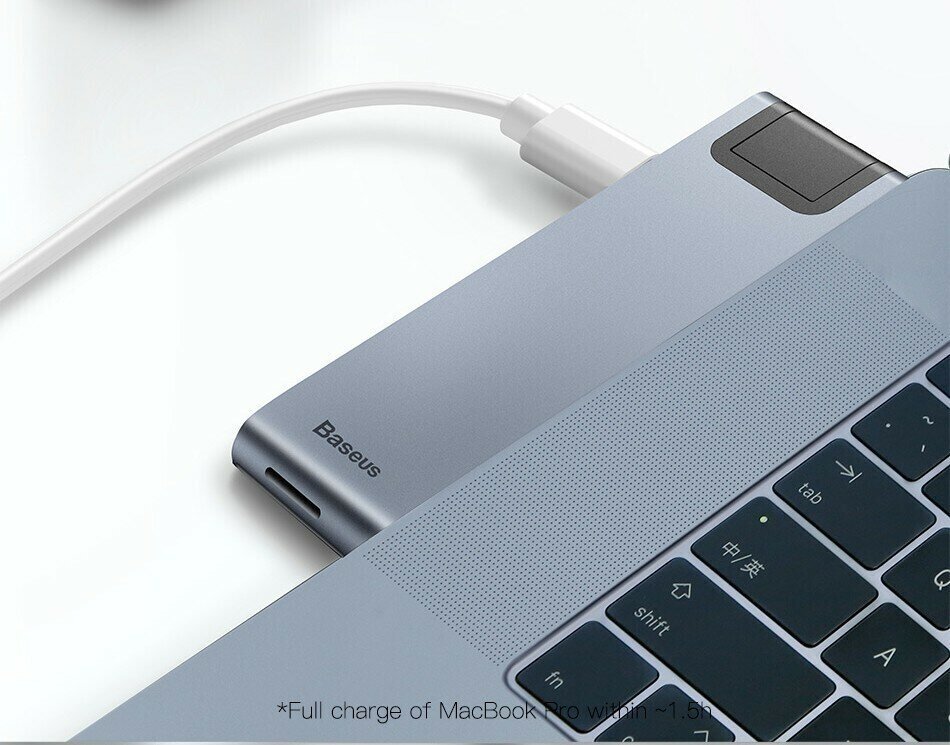 USB-концентратор Baseus (CAHUB-L0G) для MacBook Pro (Deep Grey) - фото №8
