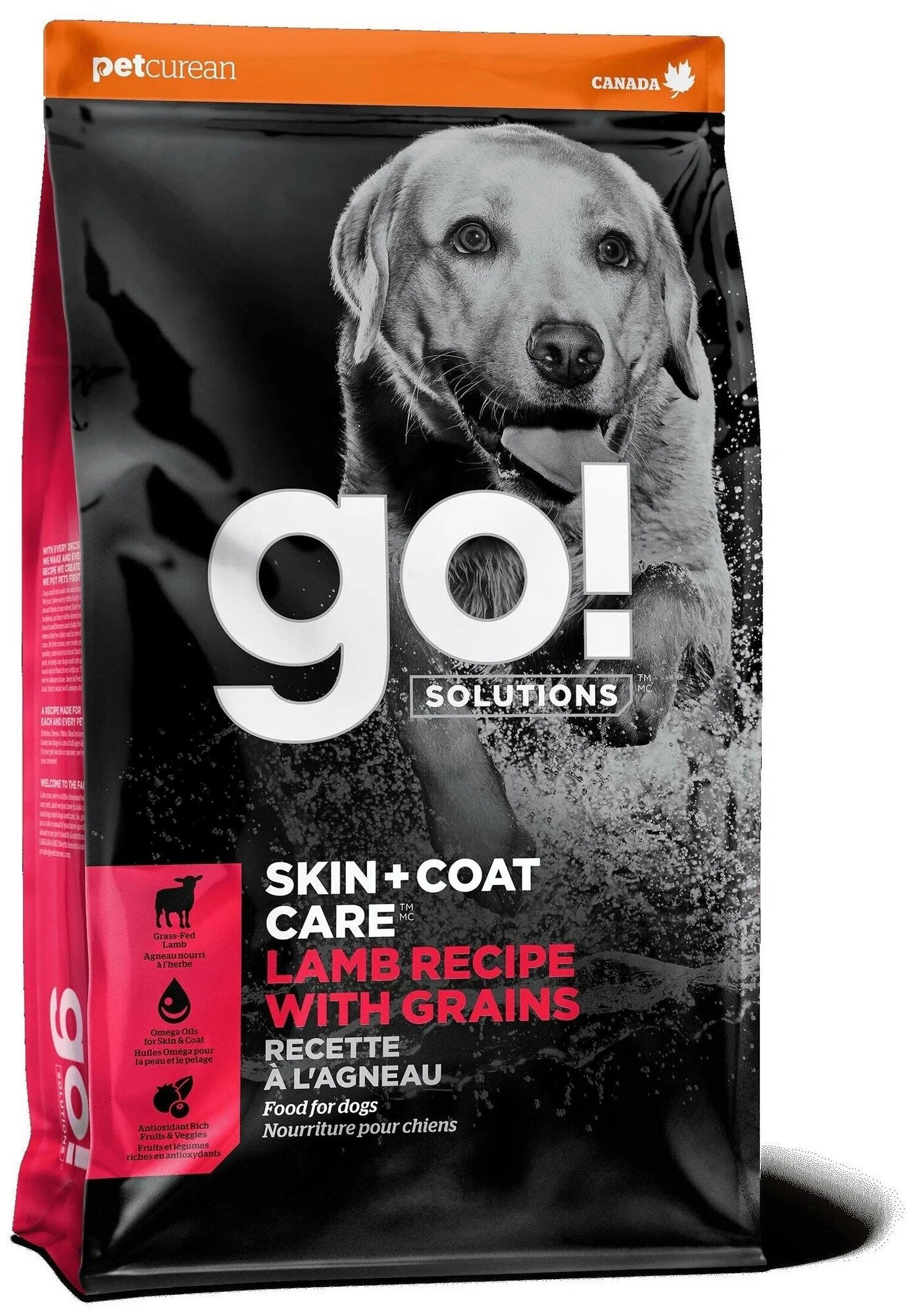Go! - Сухой корм для щенков и собак для здоровья кожи и шерсти, свежий ягненок 11,34 кг