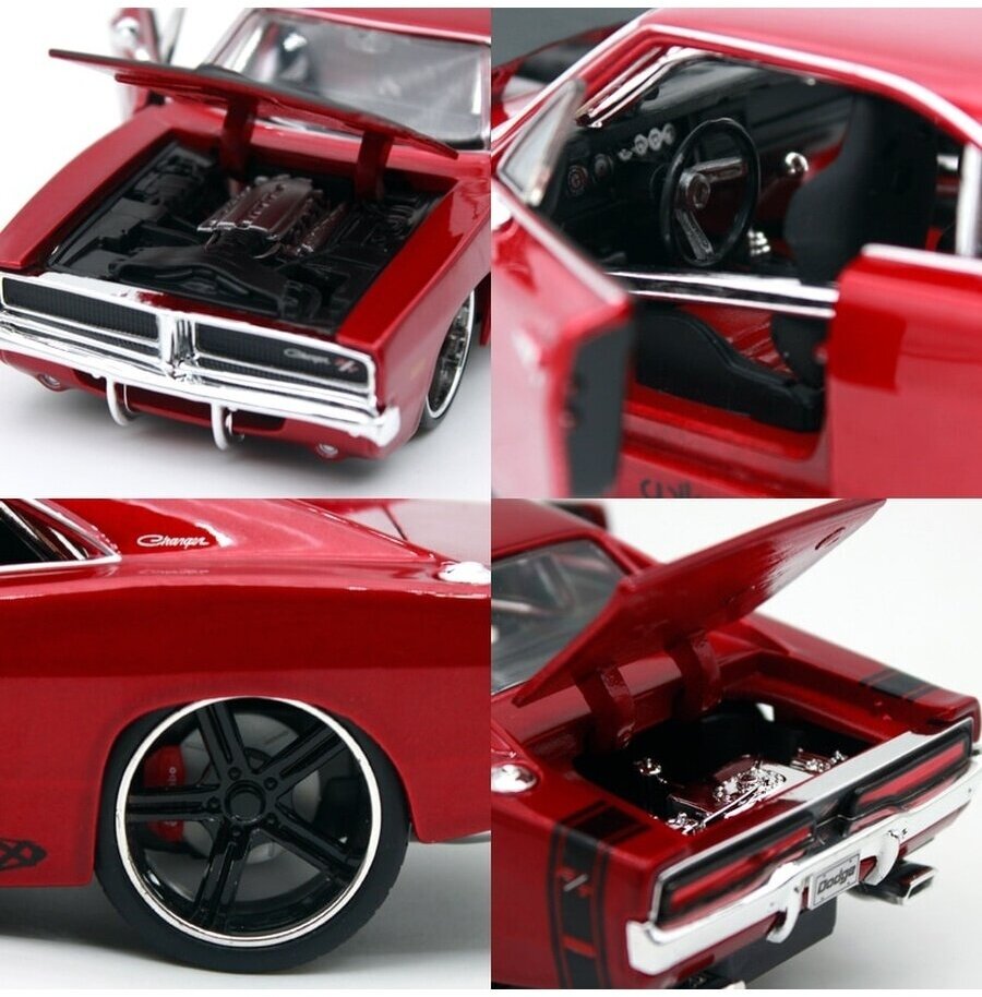 Maisto Машинка 1:24 "Design Classic Muscle - 1969 Dodge Charger R/T", красная - фото №12