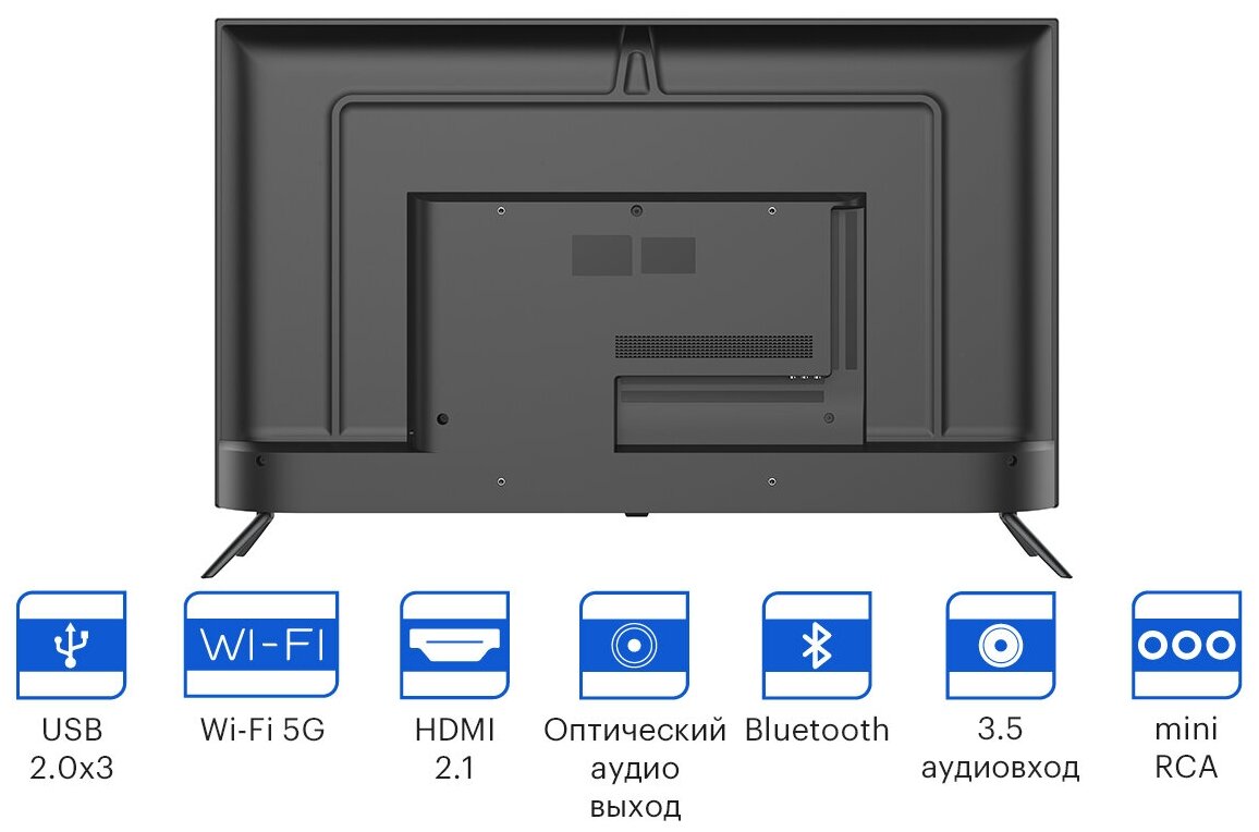 Телевизор Kivi 43U740NB, 43", LED, 4K Ultra HD, черный - фото №5