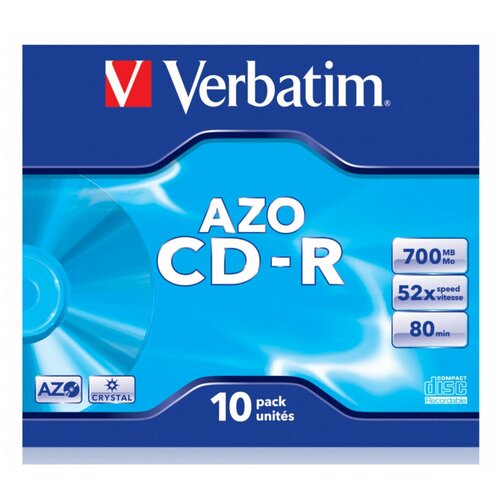 Диск CD-R Verbatim 700Mb 52x Jewel case (10шт) (43327)