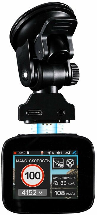 Видеорегистратор - GPS информер INCAR SDR-145 Altai / поворотный магнитное крепление / WI-FI (возможность обновления баз камер)