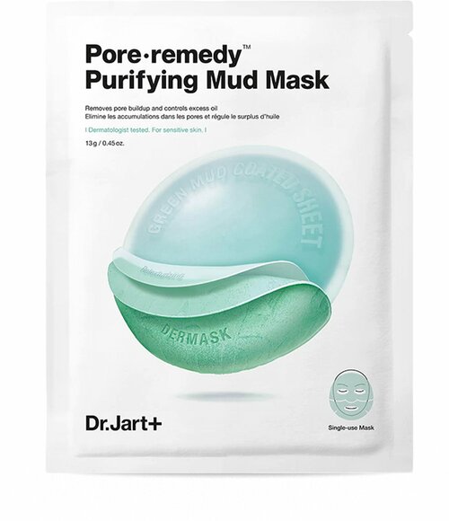 Dr. Jart+ Очищающая тканевая маска для лица с зеленой глиной Pore Remedy 1 шт