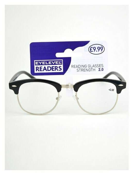 Готовые очки для чтения EYELEVEL ALBANY BLACK READER +20
