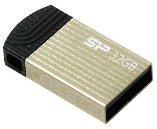 Флеш Диск Silicon Power 32Gb Touch T20 SP032GBUF2T20V1C USB2.0 золотистый